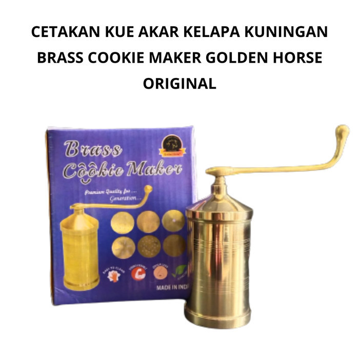 

KP156 Cetakan Kue Akar Kelapa Kuningan Brass Cookie Maker Golden Horse ORIGI GRATIS ONGKIR