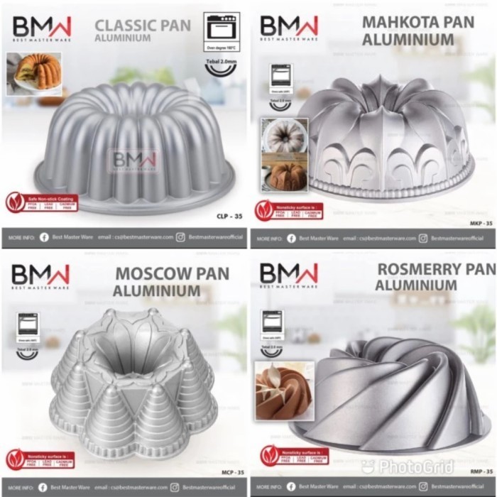 

WN114 BMW Loyang Cetakan Kue Bolu Chiffon Cake Tulban Bundt Pan Anti Lengket DISKON