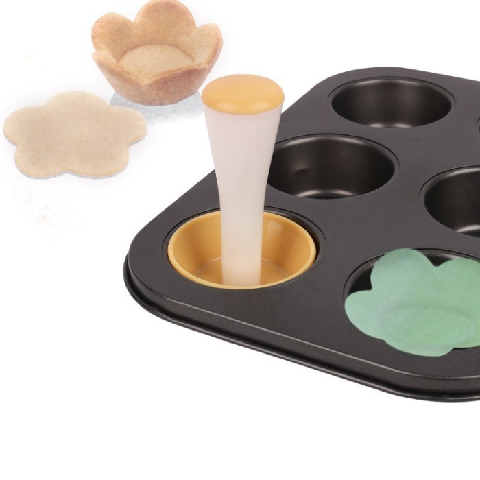 

HV634 2in1 plastic egg tart cake mold / cetakan pie bunga / flower stamp TERMURAH