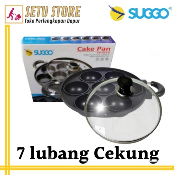 

HN485 Cetakan kue SUGGO lubang 7 cekung loyang cembung pencetak kue dorayaki CUCI GUDANG