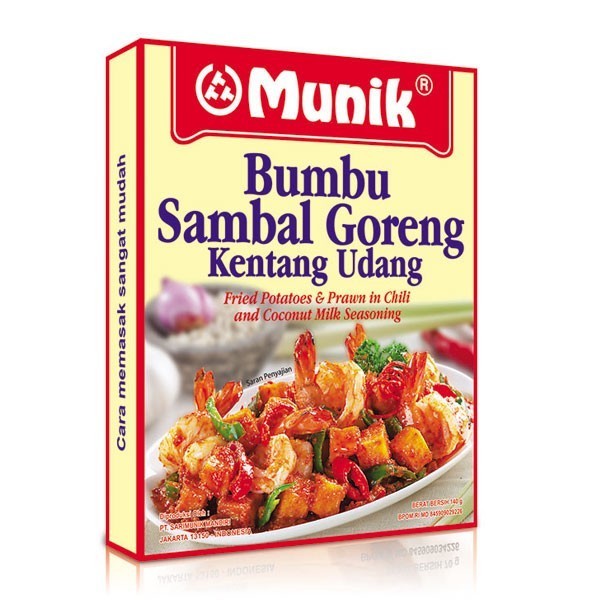 

ZA300 (BUMBU BAHAN MASAKAN) MUNIK BUMBU SAMBAL GORENG KENTANG UDANG 140GR DISKON