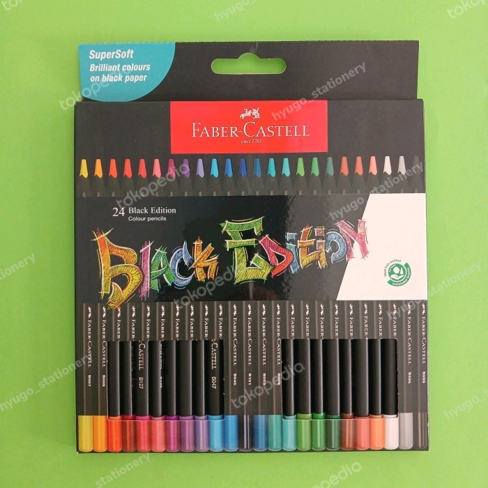 

Pensil Warna Colour Pencils Faber Castell Black Edition 24 Warna Kolek -Anza Wahda