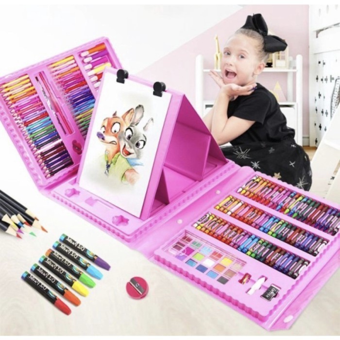 

Set Crayon 208 Pcs Krayon Mewarna Alat Menggambar Mewarnai Anak -Anza Wahda