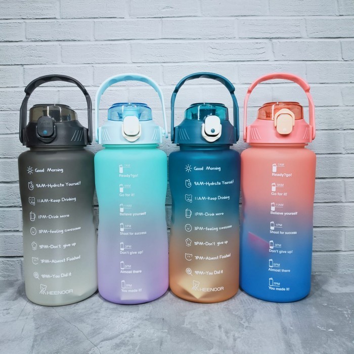 Botol Minum Motivasi Tritan Quifit 2Liter Handle Gradasi Gradiasi - Motif D