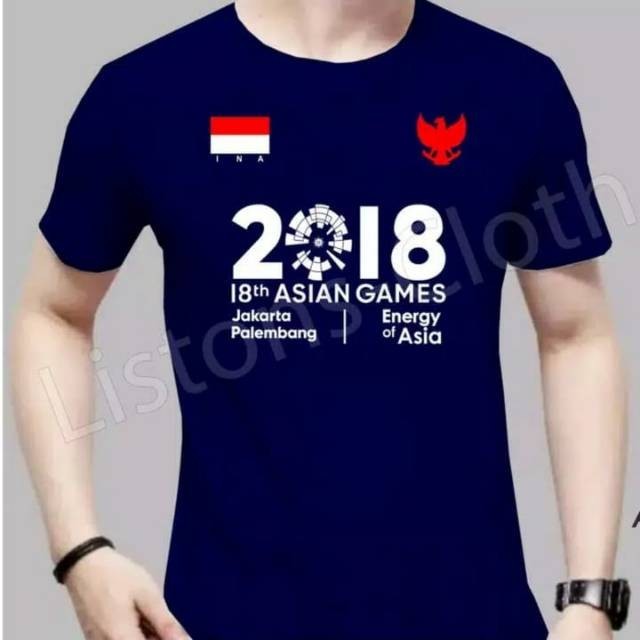 Kaos asian games / baju asian games / souvenir asian games / kaos navy lengan pendek / kaos custom