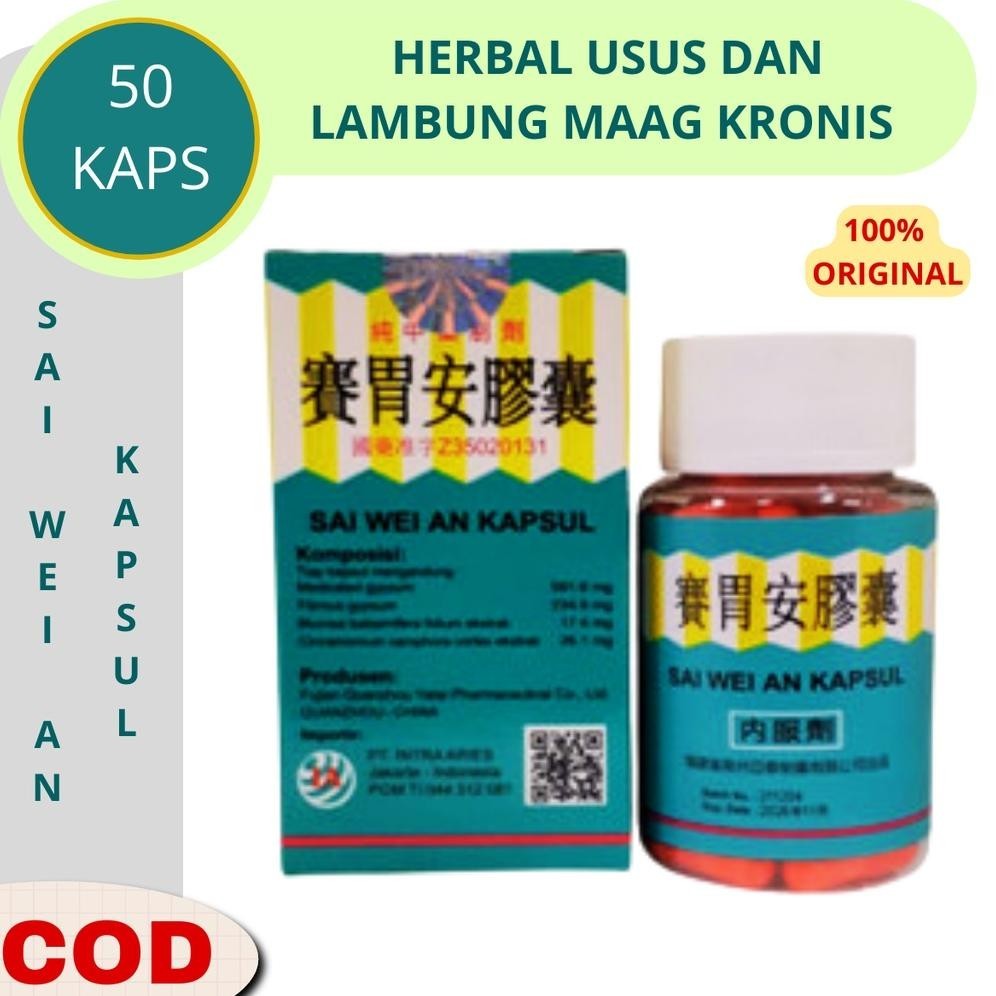 Obat Asam Lambung Maag Kronis Obat Cina Herbal Sai Wei an Kapsul Original