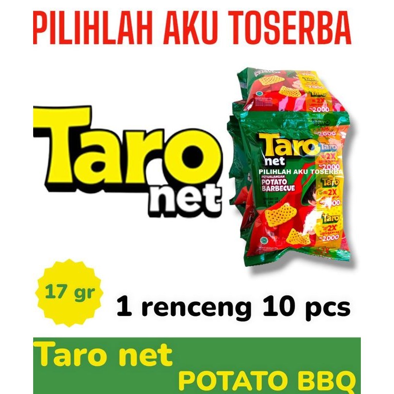 BIG SALE TARO NET SNACK POTATO BARBEQUE BBQ RENCENG - ( HARGA 1 DUS ) 