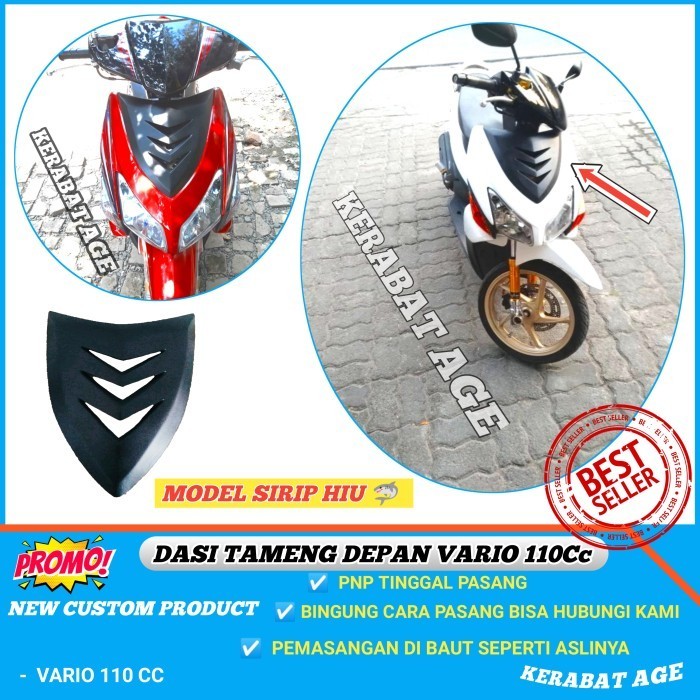 Promo Aksesoris Vario 110 Karbu Lama Tameng Dasi Depan Custom Sirip Hiu Bebas Ongkir