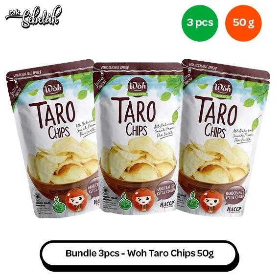 

READY STOCK BUNDLE 3PCS - WOH TARO CHIPS 50G | KERIPIK TALAS GLUTEN FREE LESS OIL !!!!!