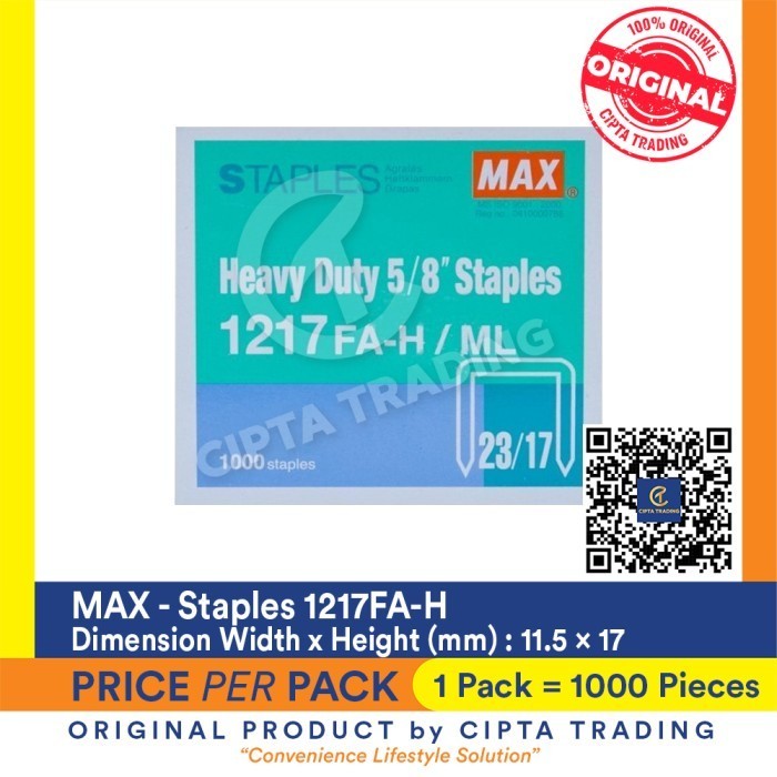 

Baru Staples Max 1217Fa-H Ready Stock