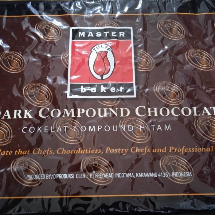

Ready Chocolate Tulip Master Dark Compound kemasan 5 Kg