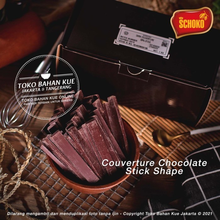 

Ready Schoko Stick Couverture 58% 500gr Dark Chocolate Batons Stick Cokelat