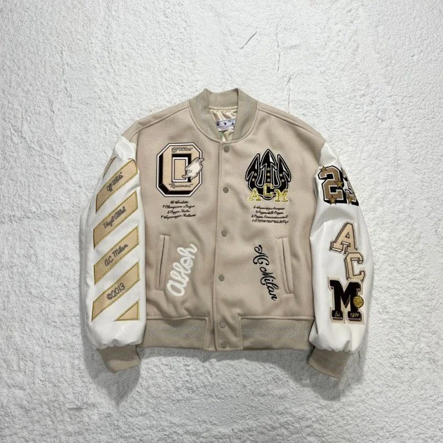 Off-White Virgil Abloh x AC Milan Varsity Jacket