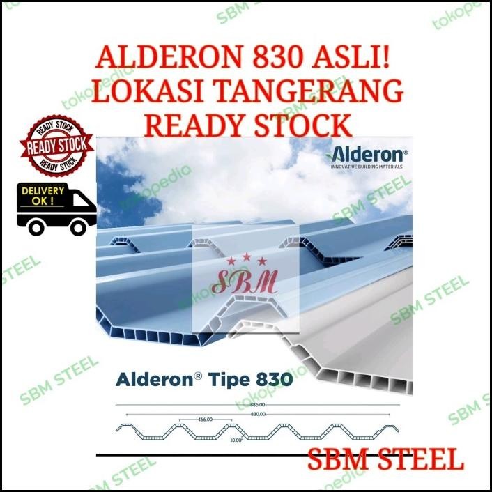 Alderon 830 Putih / Biru Doff - Atap Upvc Alderon 830 - Atap Alderon