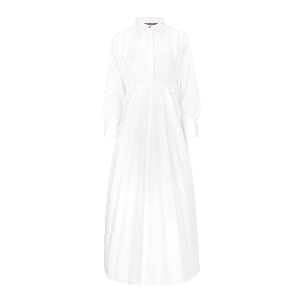 Benang Jarum - Masha Pleated Dress - White