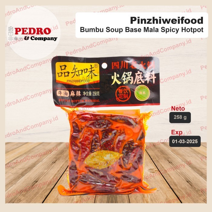 

Ready Pinzhiweifood Bumbu soup base mala spicy hotpot 258 gram halal import