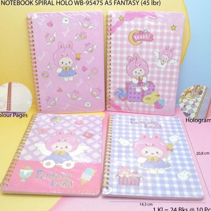 

buku notebook spiral holo motif fantasy satuan