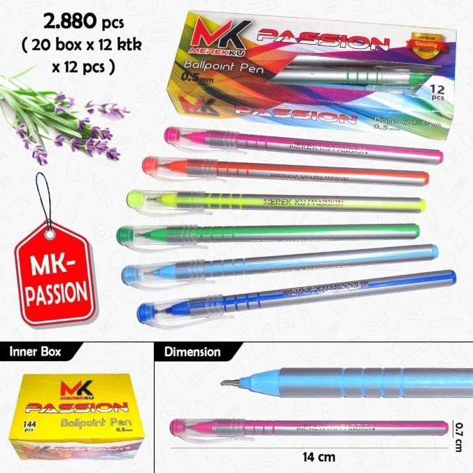 

ballpoint pen tutup merekku passion isi 12 pc