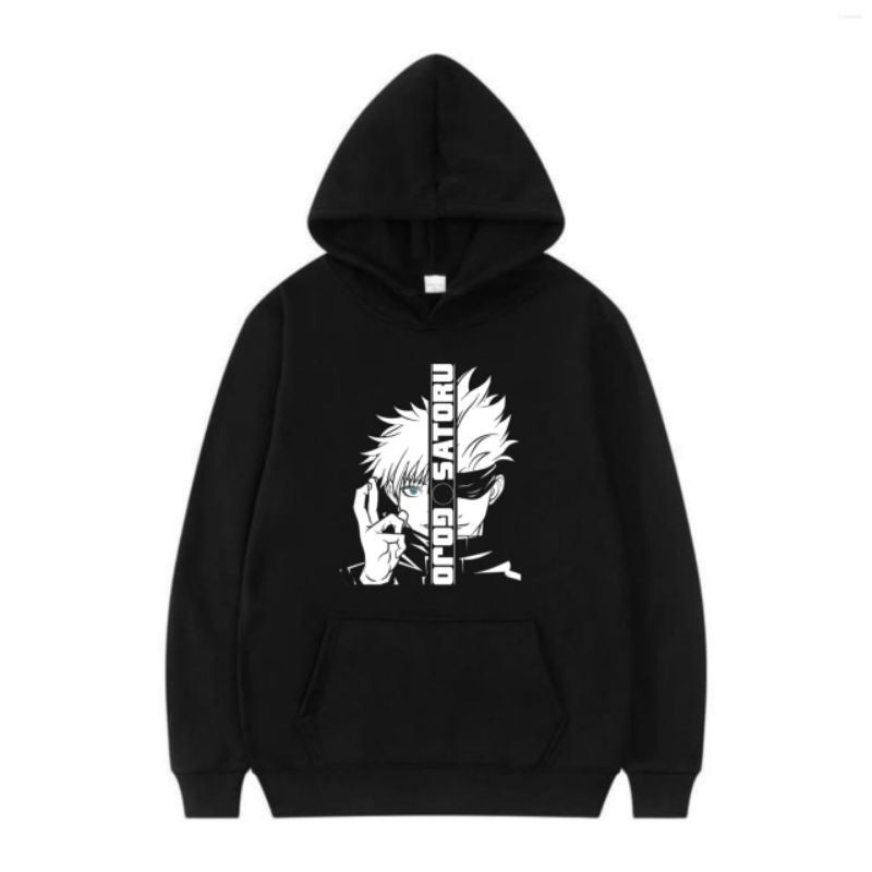 Sweater Hoodie Anak Laki-laki Perempuan Usia 3-13 Tahun Anime Jujutsu Kaisen Gojo Satoru Bahan Fleec