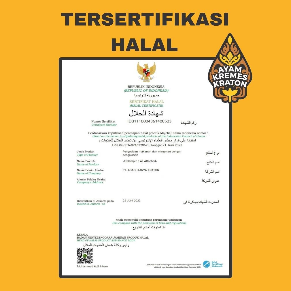 

Ayam Kremes Kraton -Paket DuoKremes Pedas Daun Jeruk + Kremes Original