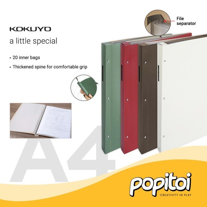 

Fauma KOKUYO Retro File Document Folder A4 (20 Clear Pockets with Separator)