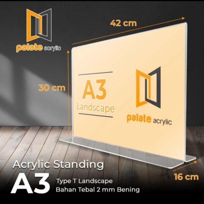 

Fauma AKRILIK TENT HOLDER A3 T LANDSCAPE / AKRILIK 2MM STANDING / 42 x 30cm