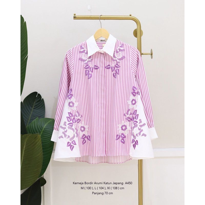 blouse Breda ORI by Diana fashion kemeja blus wanita bahan katun jepang bordir bunga cantik ukuran m