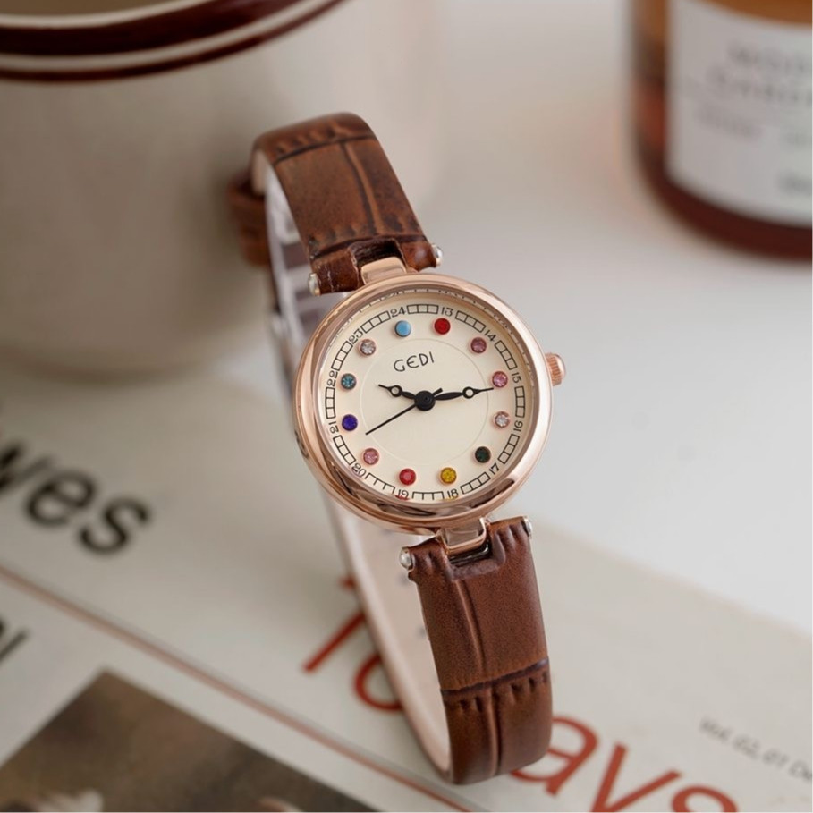 GEDI 51040 Jam Tangan Wanita Anti Air Anak Perempuan Cewek Kecil Rantai Original Korea Casual Analog