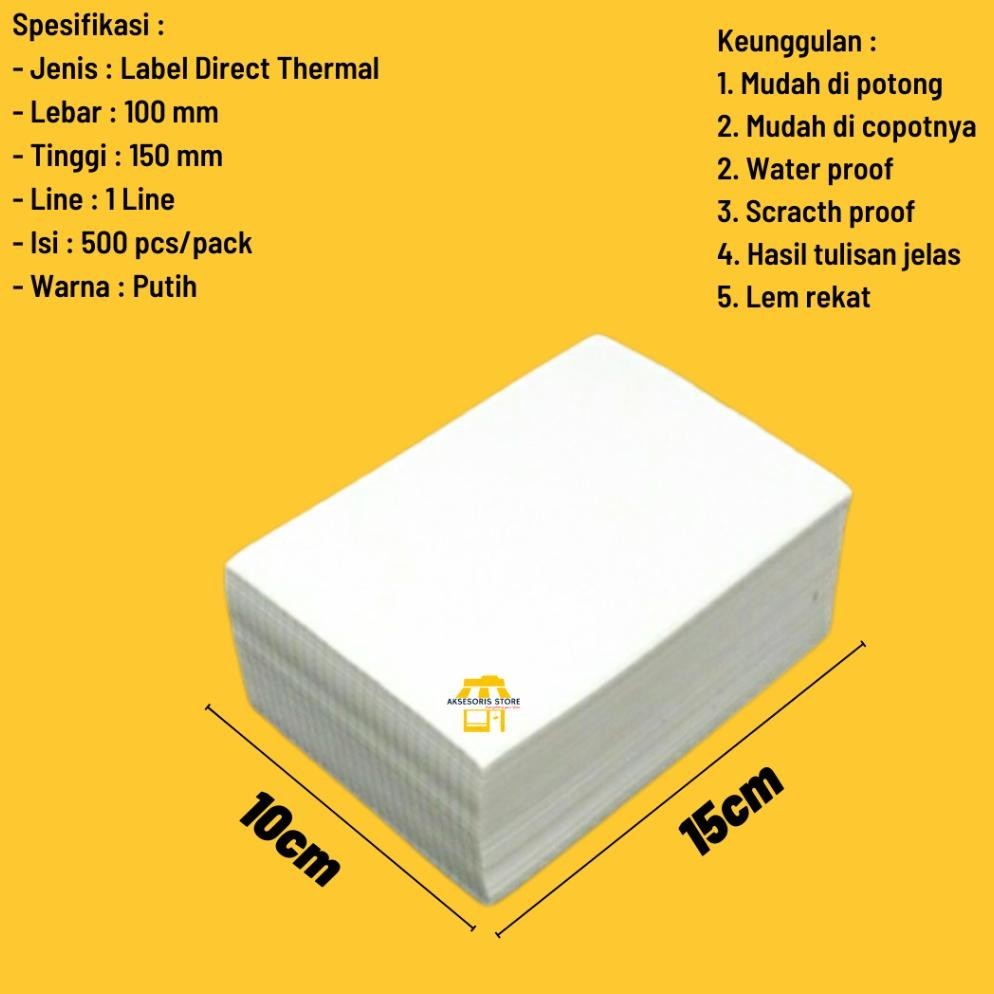 

YBW-2429 KERTAS THERMAL 100 X 150MM / LABEL STIKER BARCODE A6 Termurah