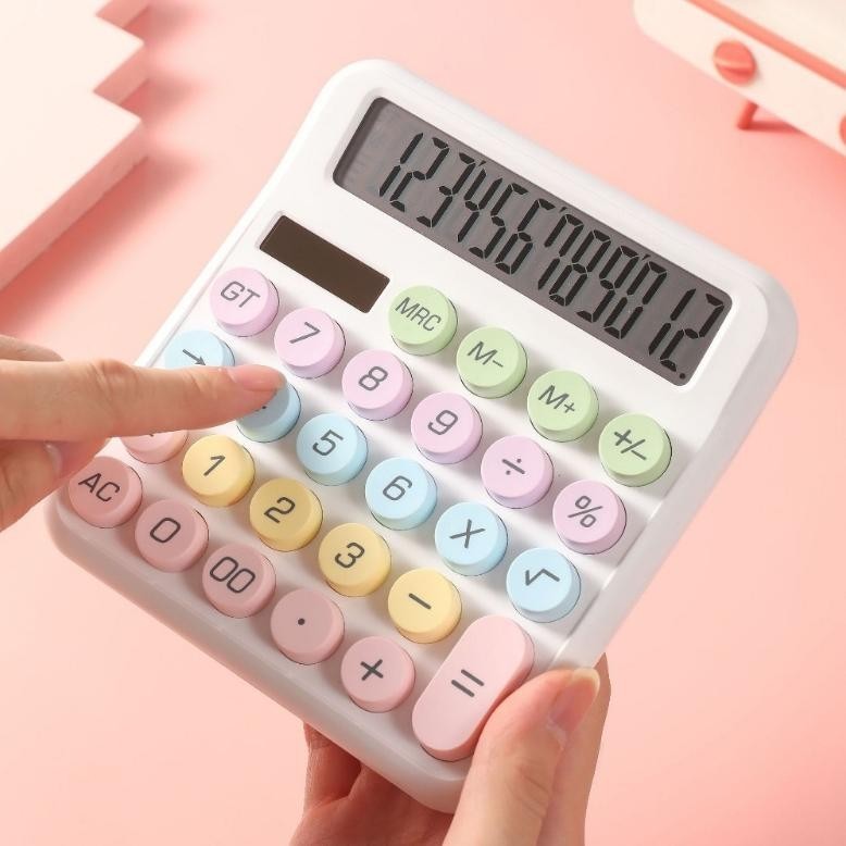 

gfd-12 Penjual LokalBesar Keyboard Calculator Kalkulator Tenaga Surya 12 digit Layar ultra lebar Macaron Multicolor Pastel Kalkulator Sale