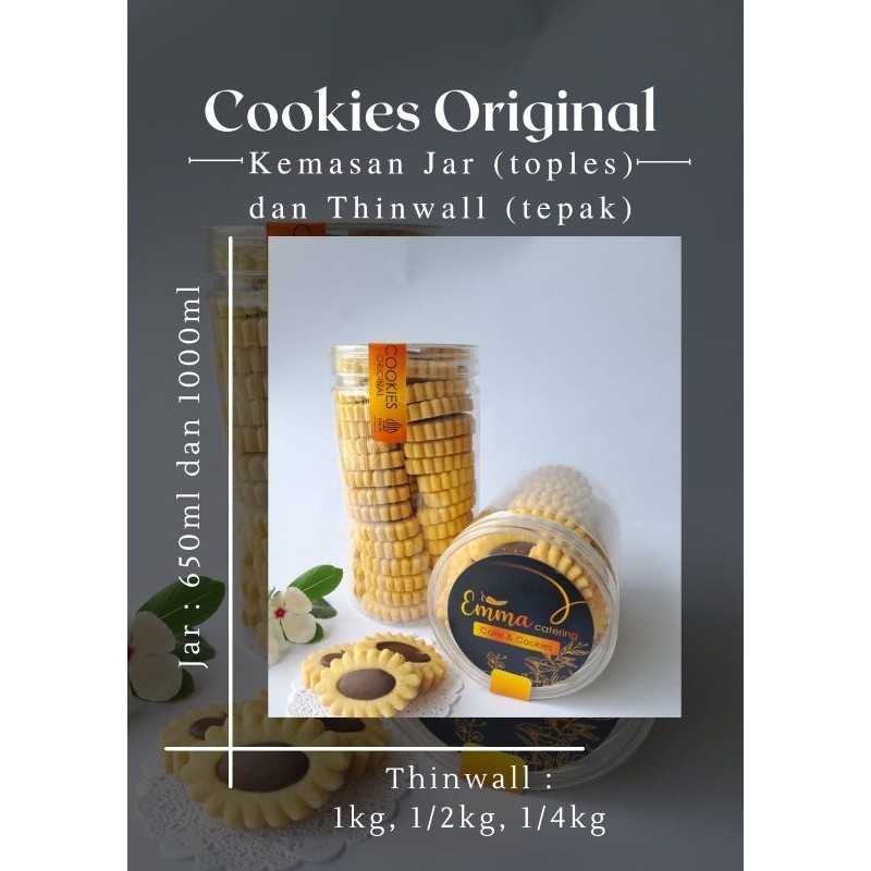 

COOKIES ORIGINAL (ISI COKLAT) | KUE KERING HOMEMADE FRESH | TOPLES TABUNG 650ML | EMMA CATERING CAKE&COOKIES