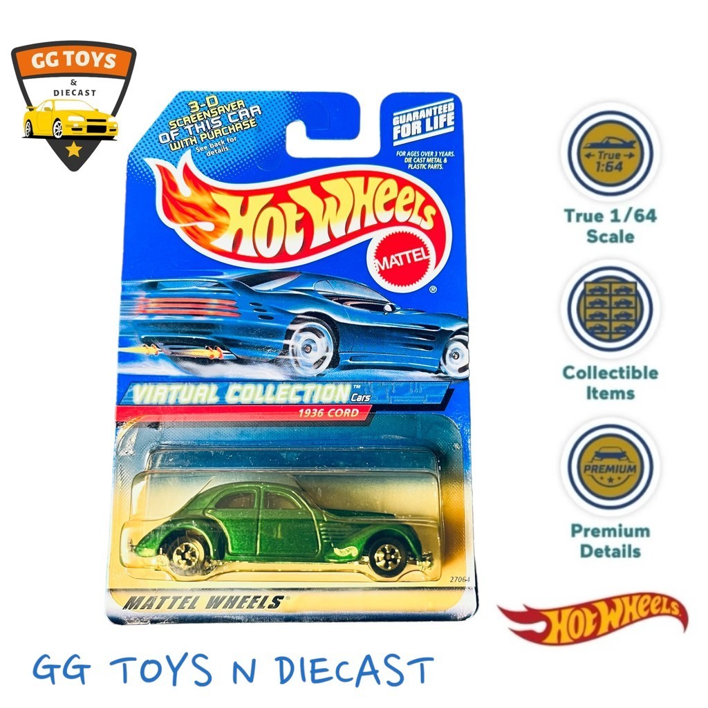 Hotwheels Hot Wheels HW Bluecard Virtual Collection 1936 Cord Hijau
