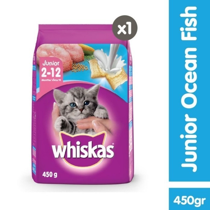 

[DIAJENG SHOP] makanan kucing whiskas junior ocean fish flavour perisa 450g freshpack TERBARU