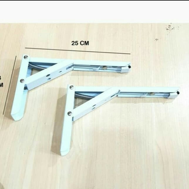 Siku Lipat Besi Dinding 20 Cm/ 25 Cm Penyangga Rak Meja Lipat