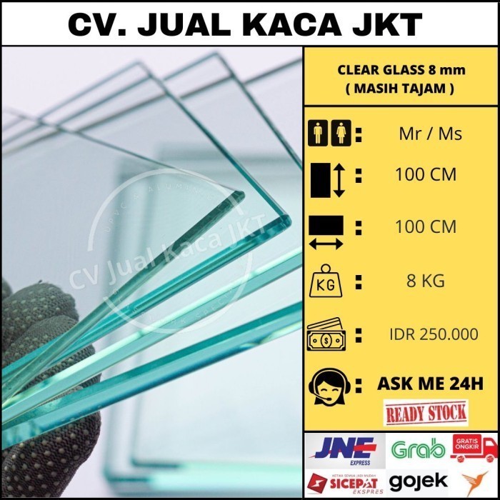 KACA CLEAR / KACA BENING 8 MM ( 8 MILI ) MASIH TAJAM VOLUME 0,5 M2