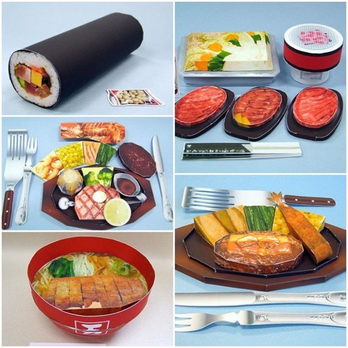 

diy papercraft pola makanan food set jepang jasmine paper zenyang22