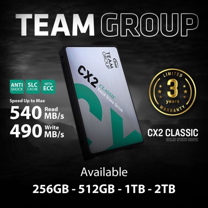 SSD TEAM - CX2 SSD 1TB SSD SATA 1TB T253X6001T0C101 ORIGINAL BEST QUALITY