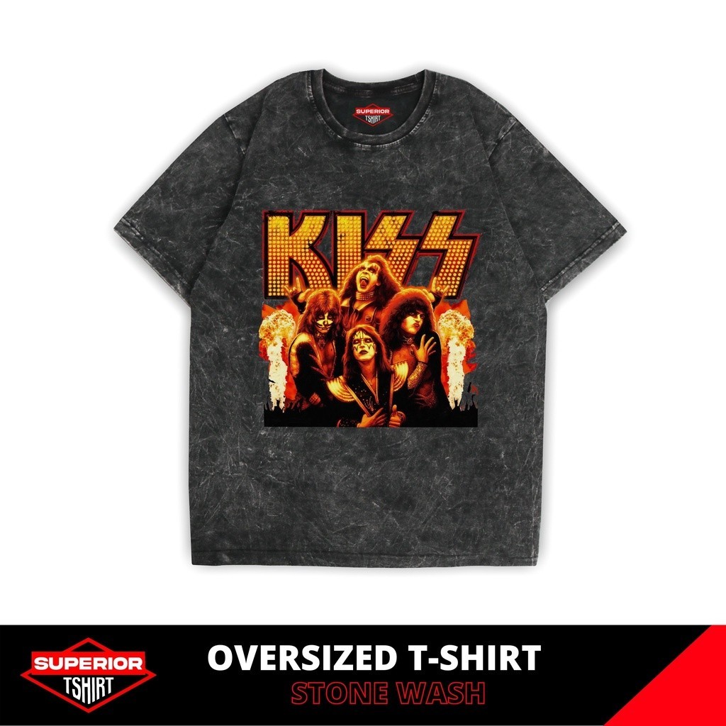 KAOS BAND KISS OVERSIZE STONEWASH / ACID WASH / KAOS BAND / KAOS BAND METAL ROCK / SANDWASH / BOOTLE