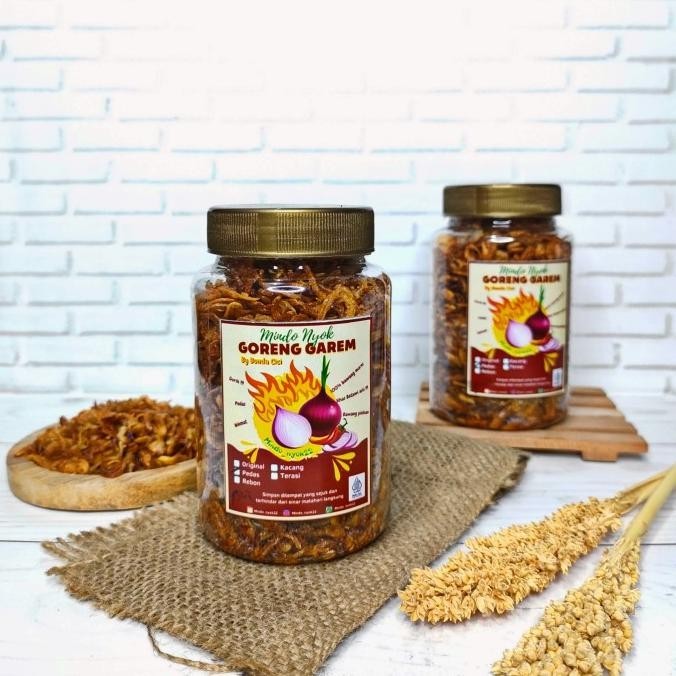 

GORENG GAREM MINDO NYOK, BAWANG GORENG KHAS BETAWI TANPA TEPUNG 110gr