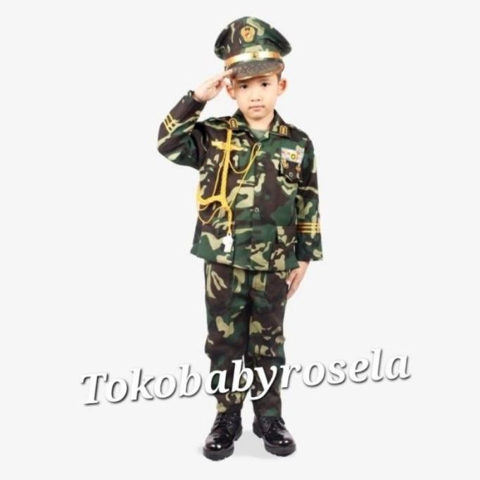Discount LR Baju kostum seragam profesi anak ABRI / TNI AD / tentara 17 agustus