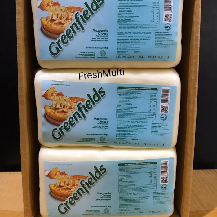 

KEJU MOZARELLA GREENFIELDS 1KG / GREENFIELDS MOZARELLA CHEESE / KEJU M