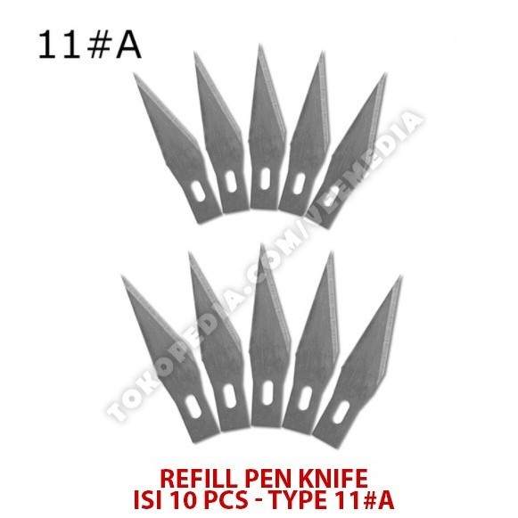 

Refill Pen Cutter /Art Knife /Craft Knife Blades Isi 10 Pcs Type 11#A