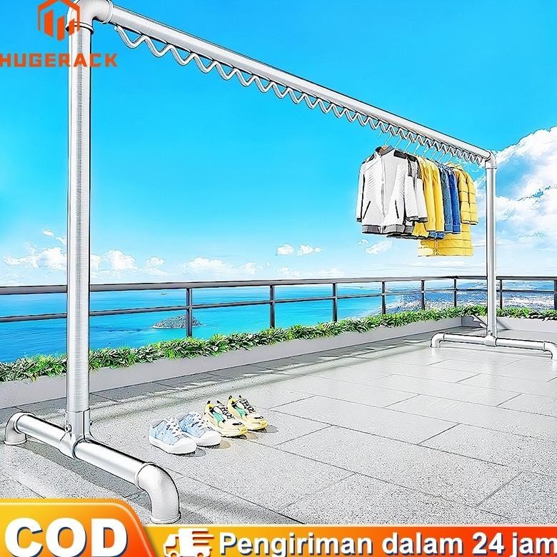 Rak Baju Gantungan Stand Hanger Besi Gawang Baju Jemuran Pakaian  Jemuran Baju
