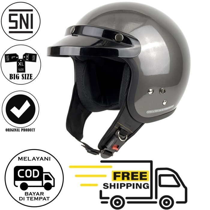 HELM BOGO RETRO DEWASA MODEL CARGLOSS ORIGINAL SNI FREE PET PENDEK