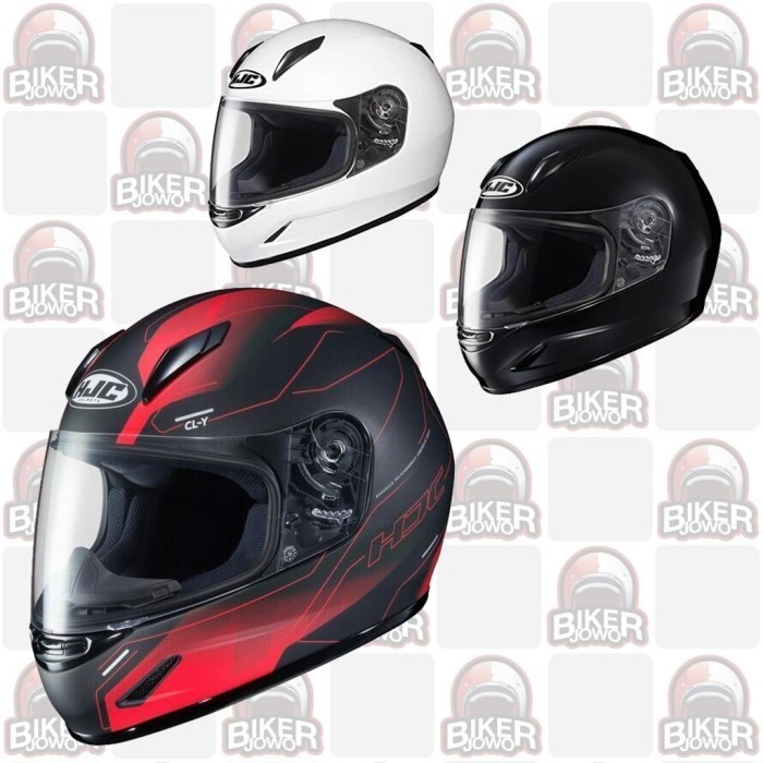 HELM ANAK HJC CL-Y BLACK - WHITE - RED CLY