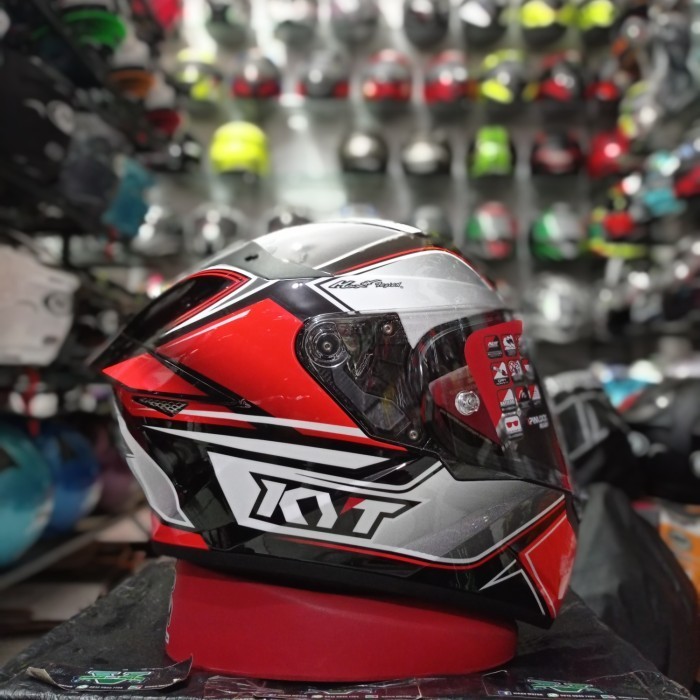 HELM KYT TT COURSE TOURIST RED FLUO TERMURAH
