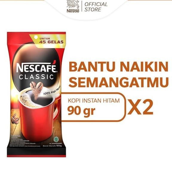 

NESCAFE CLASSIC Kopi Instan Bubuk Kopi Hitam Sachet Bag 90g x 2pcs