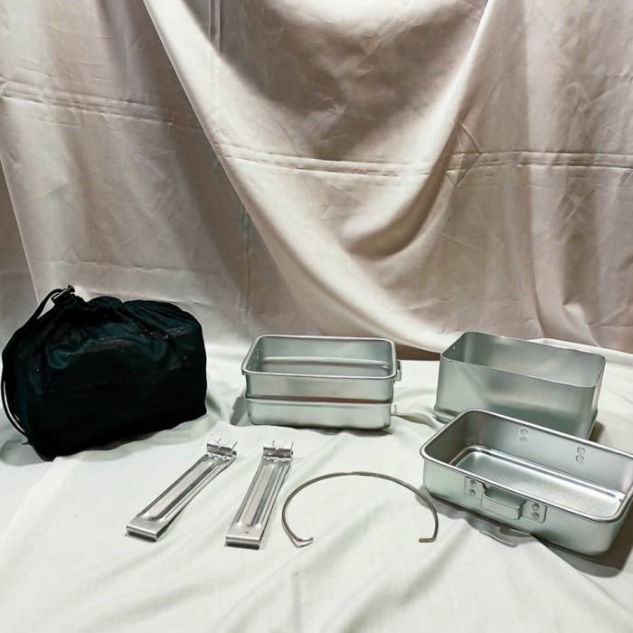 Ready NESTING KOTAK TNI/ ALAT MASAK CAMPING/ COOKING SET KOTAK/ NESTING TNI