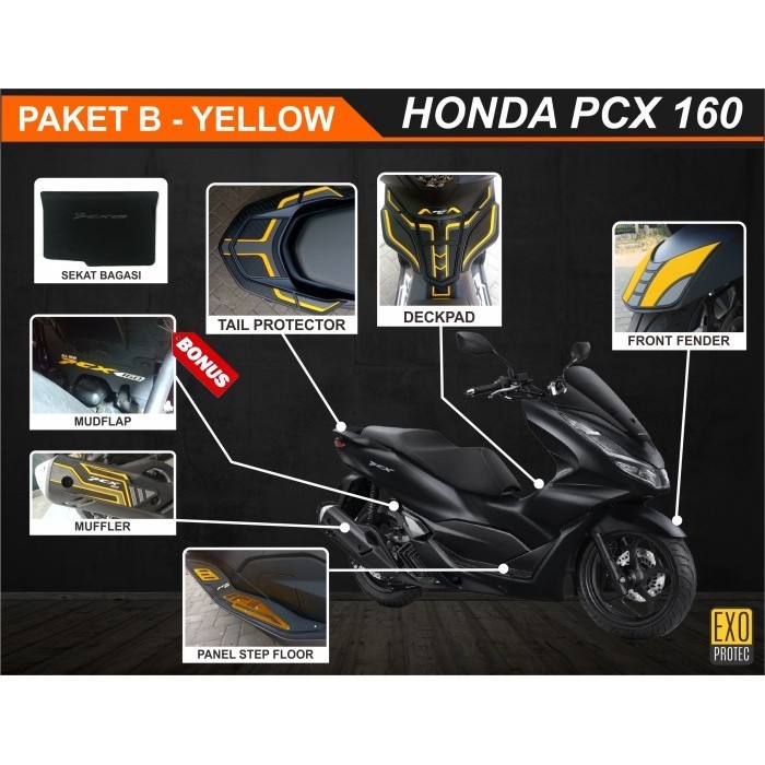 PAKET KOMPLIT PROTECTOR PCX 160 - FULL SET AKSESORIS HONDA PCX 160 MURAH