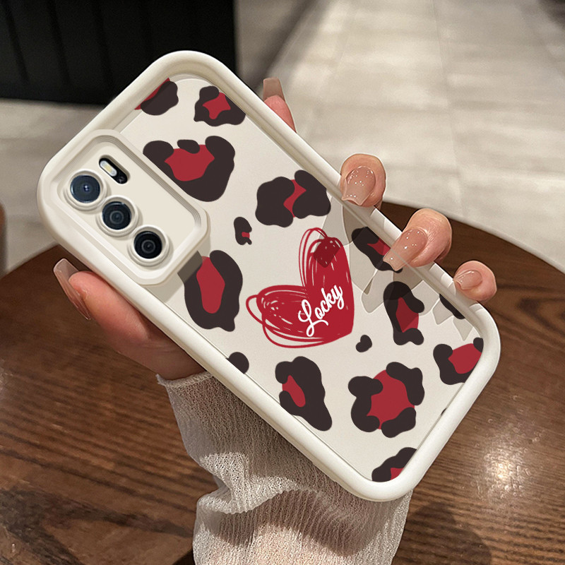 Casing Hp OPPO A16 OPPO A16s OPPO A54s Case lembut HP ponsel pola macan tutul grafiti cinta keberunt